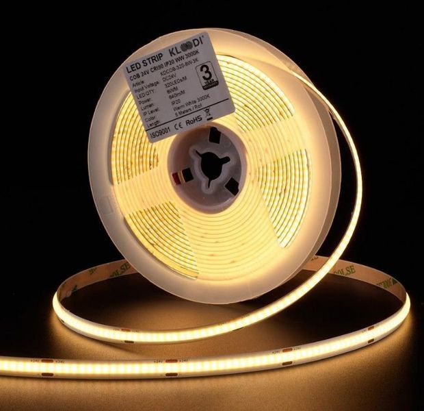 LED Лента 8W 320LED 3000K 720LM IP20 24V KLOODI KDCOB-320-8W-3К-24V KLOODI_KDCOB-320-8W-3К-24V фото