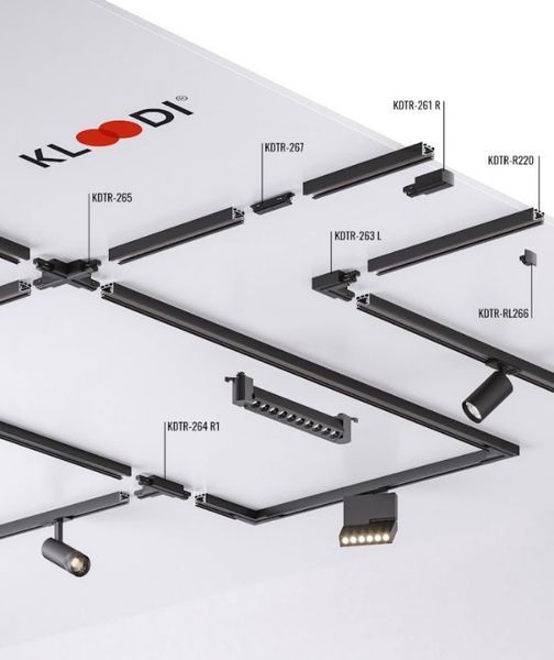 Трек однофазний 3м, чорний KLOODI KDTR-L230 3 BK KLOODI_KDTR-L230_3 BK фото
