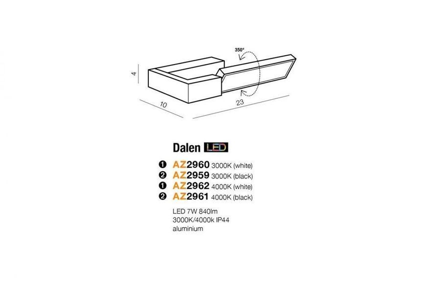 Светильник для ванной Dalen 3000K (white) Azzardo AZ2960 Azzardo_AZ2960 фото