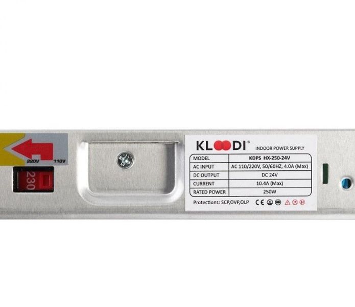 Блок живлення 250W, 24V. IP20 KLOODI KDPS-HX 250 24V KLOODI_KDPS-HX 250 24V фото