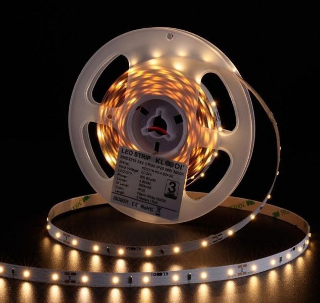 LED Стрічка 4,8W 60LED 3000K 380LM IP20 24V KLOODI KD2216-60-4.8W-3К-24V KLOODI_KD2216-60-4.8W-3К-24V фото